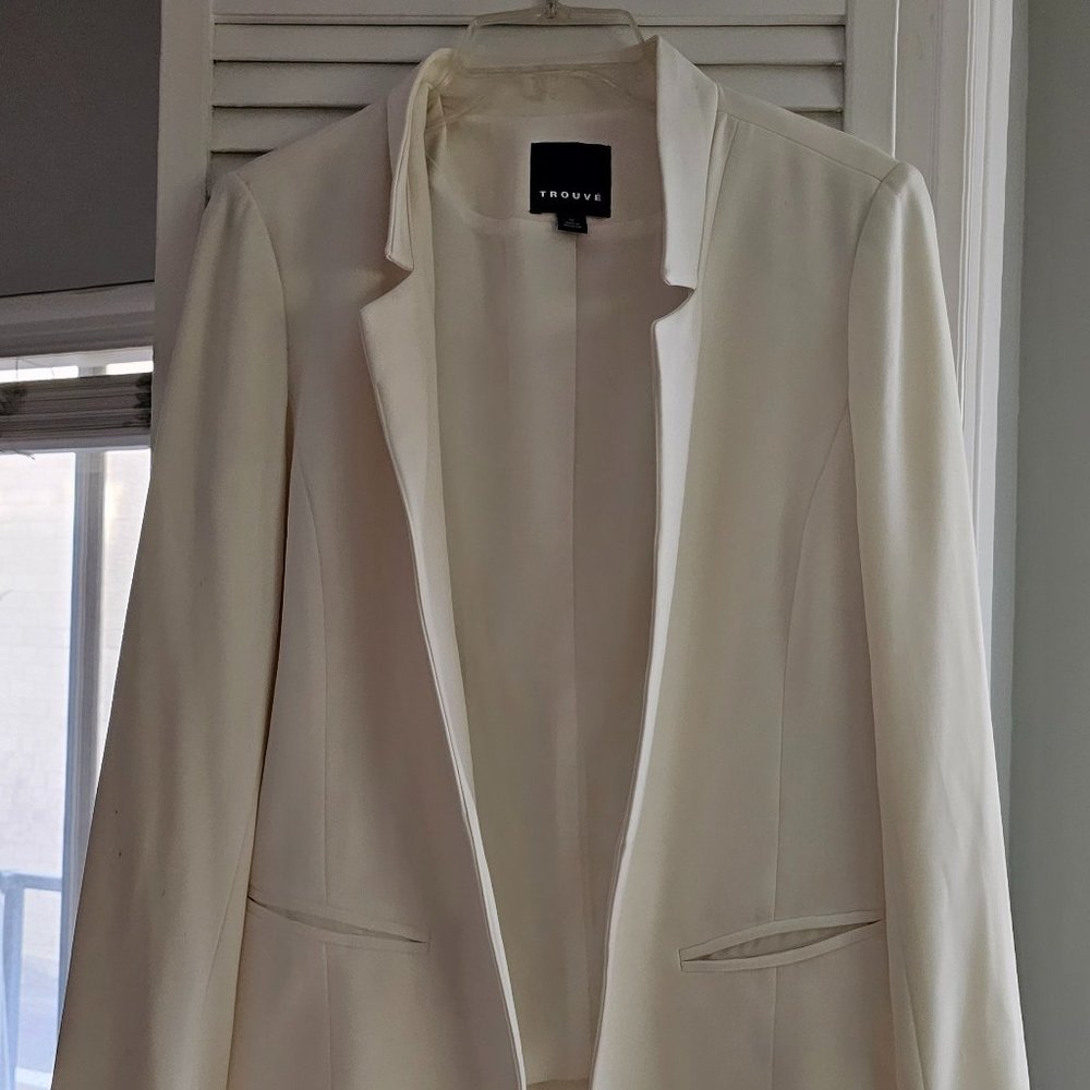 Trouvé Ivory Stripe Jacket Blazer Professional Career Wear Women’s MEDIUM
